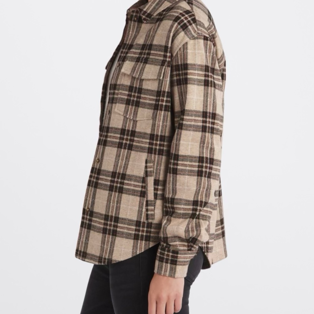 Plaid Button-Up Utility Jacket - Picture 2 of 3